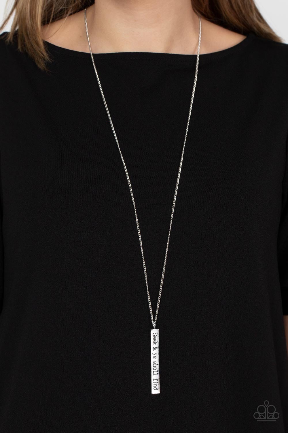 Matt 7:7 - Silver Pendant Necklace - Paparazzi Accessories