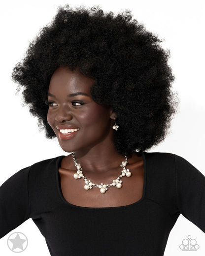 Toast To Perfection - White Pearl "Blockbuster" Necklace - Paparazzi Accessories
