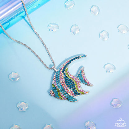 Tropical Talent - Multi Angelfish Pendant Necklace - Paparazzi Accessories