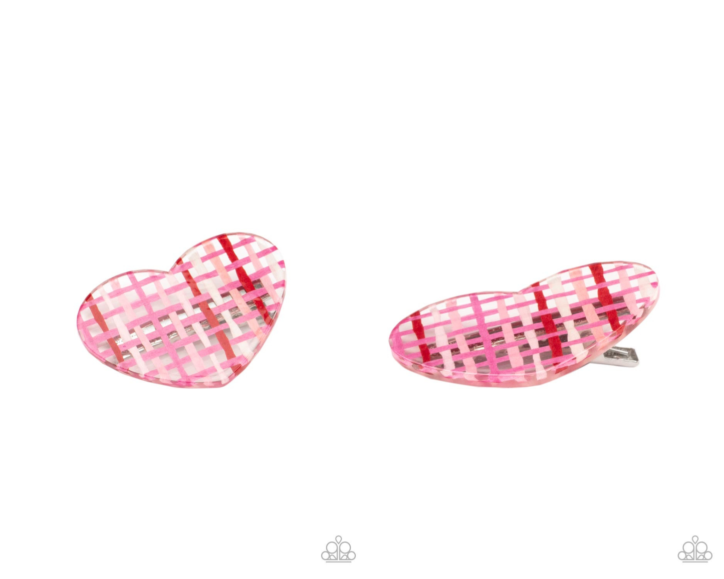 Lover Lattice - Multi - Acrylic Heart Hair Clip - Paparazzi Accessories