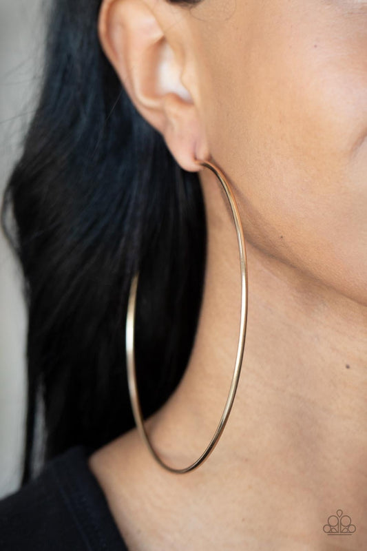 Colossal Couture - Gold Oversized Hoop Earrings - Paparazzi Accessories