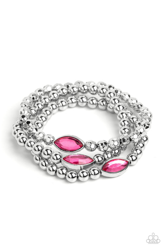 Twinkling Team - Pink Bracelet - Paparazzi Accessories