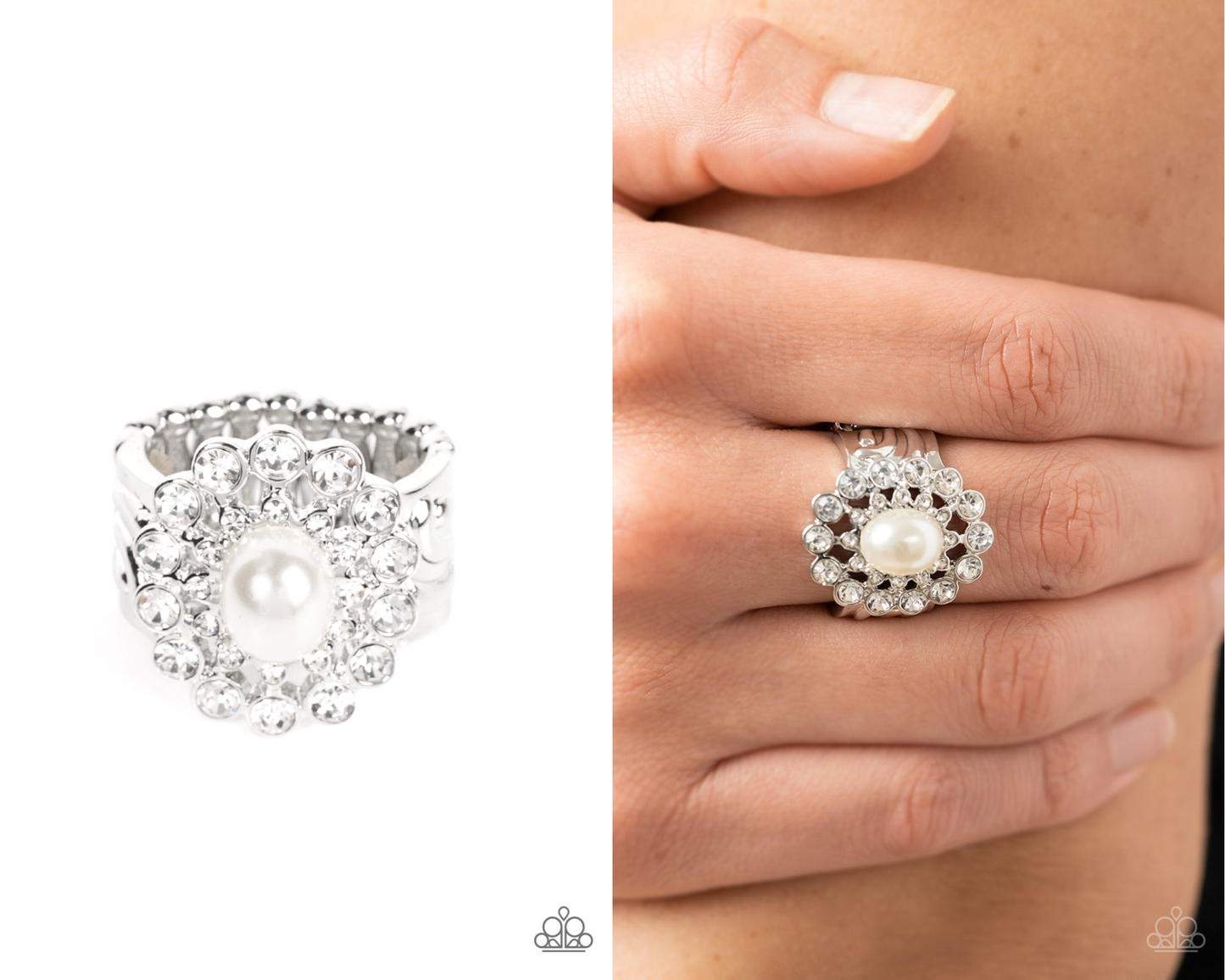 A-list Admirer - White Pearl Ring - Paparazzi Accessories