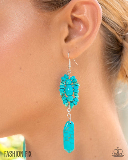 Valuable Voyage - Blue Earrings - Simply Santa Fe - October 2025 - Paparazzi Accessories