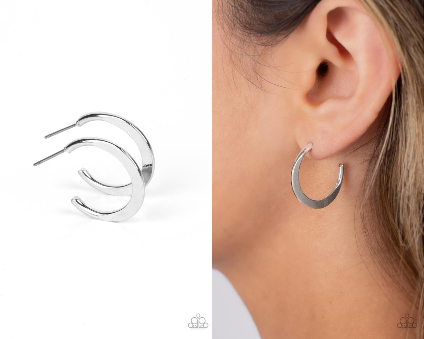 Royal Runway - Silver 3/4" Hoop Earrings - Paparazzi Accessories