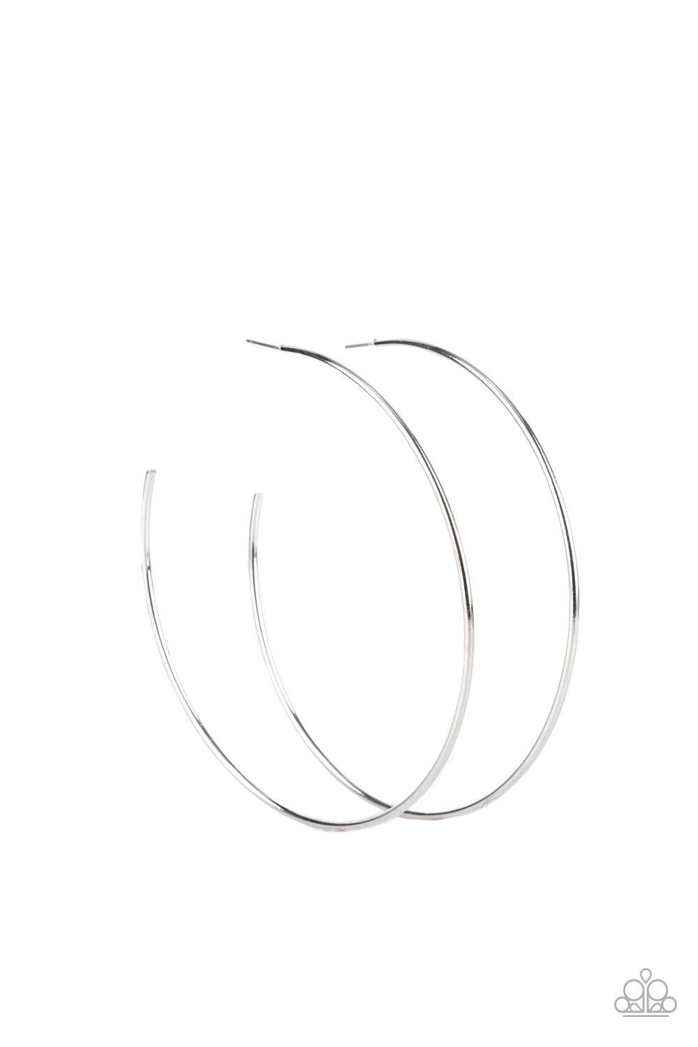 Colossal Couture - Silver Oversized Hoop Earrings - Paparazzi Accessories