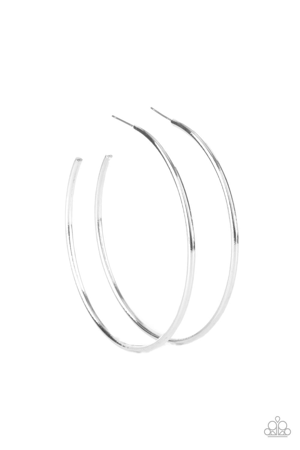 Mega Metro - Silver Hoop Earrings - Paparazzi Accessories