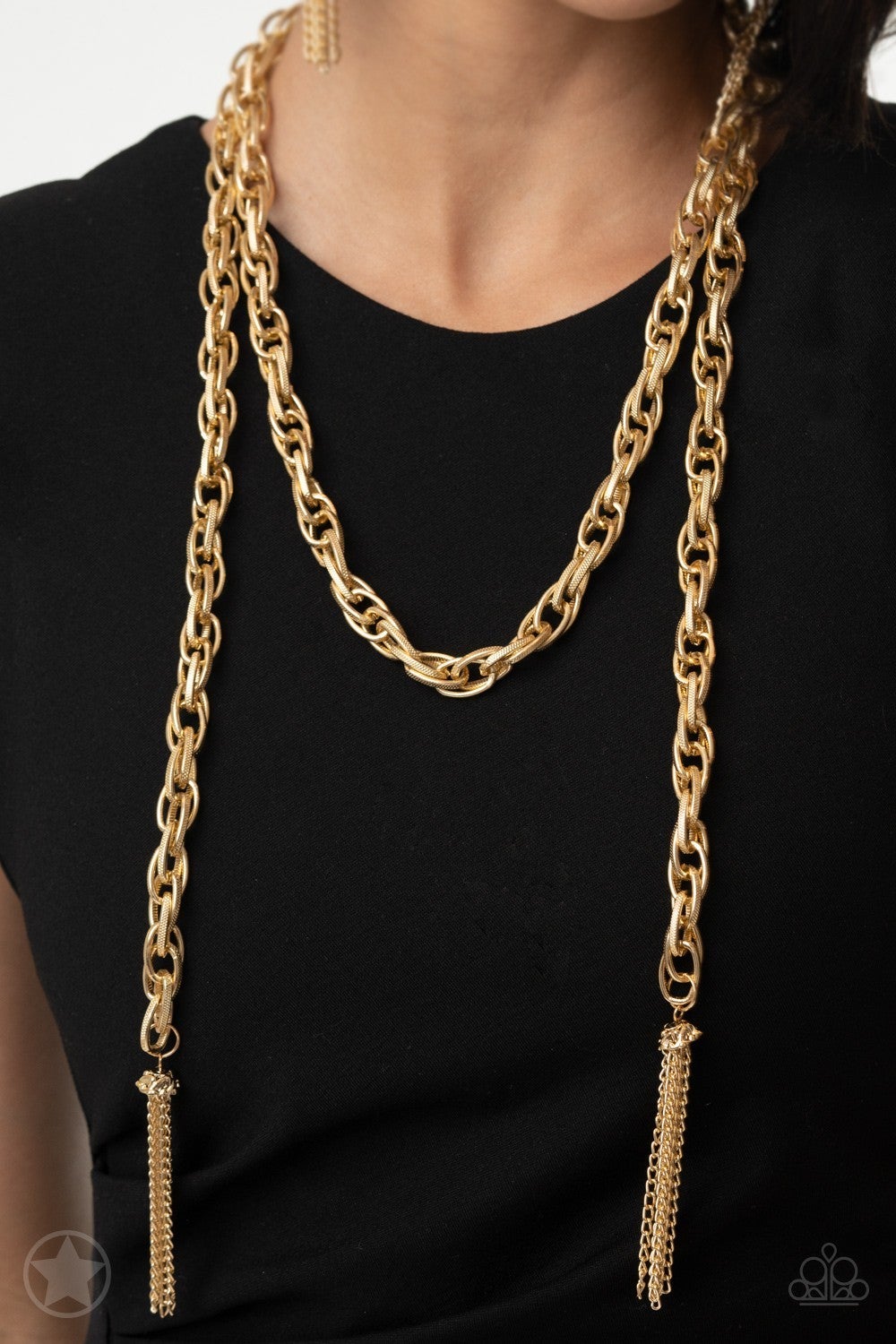 SCARFed for Attention - Gold Necklace - Paparazzi Accessories