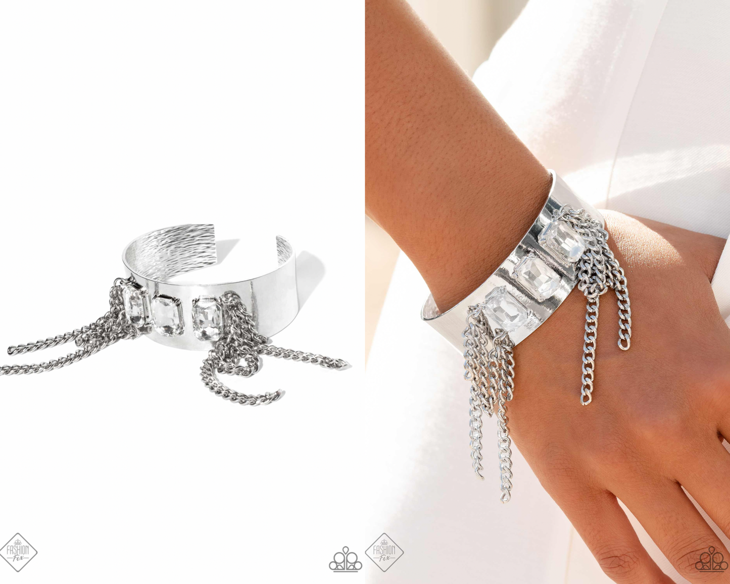 CHAIN Showers - White Bracelet - Paparazzi Accessories