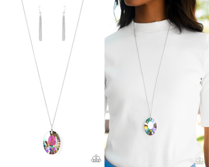 Celestial Essence - Multi Iridescent Gem Pendant Necklace - Paparazzi Accessories