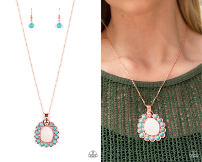 Sahara Sea - Copper - Shell Pendant Necklace - Paparazzi Accessories