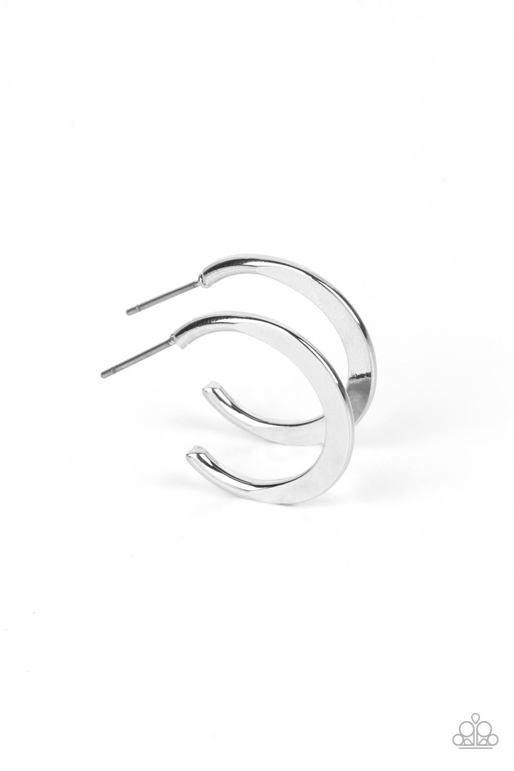 Royal Runway - Silver 3/4" Hoop Earrings - Paparazzi Accessories