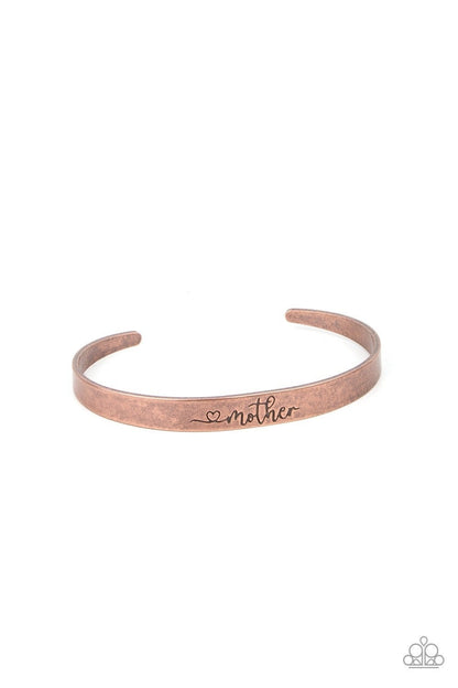 Sweetly Named - Copper - "Mother" Cuff Bracelet - Paparazzi Accessories