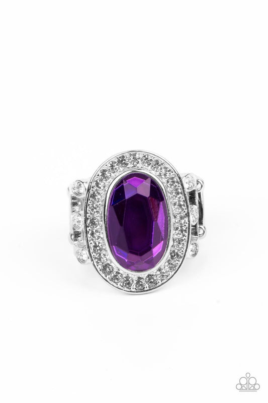 Always OVAL-achieving - Purple Rhinestone Ring - Paparazzi Accessories