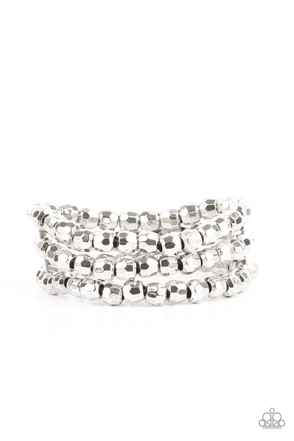 Magnetically Maven - Silver Stretch Bracelet - Paparazzi Accessories