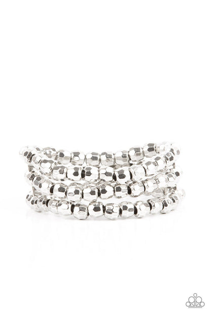 Magnetically Maven - Silver Stretch Bracelet - Paparazzi Accessories