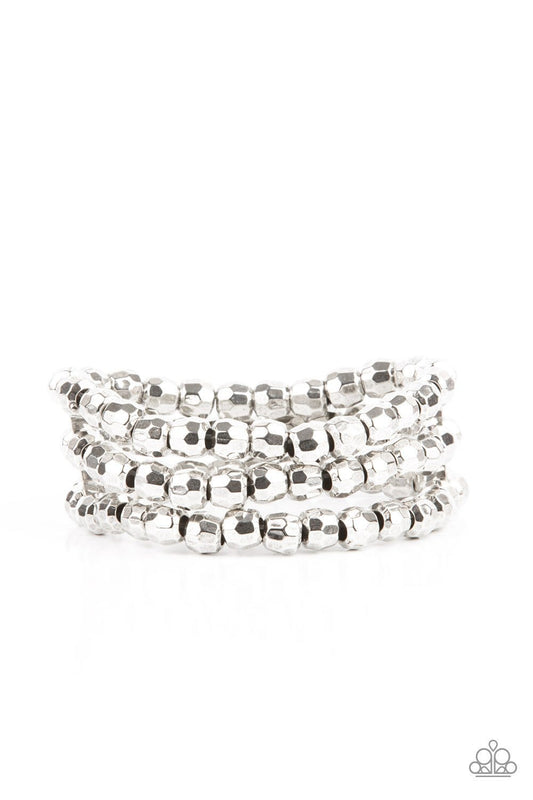 Magnetically Maven - Silver Stretch Bracelet - Paparazzi Accessories
