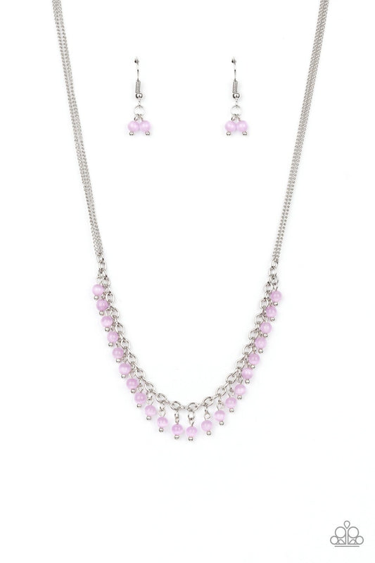 DEW a Double Take - Purple - Cat's Eye Stone Necklace - Paparazzi Accessories