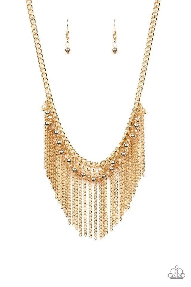 Divinely Diva - Gold Tassel Necklace - Paparazzi Accessories