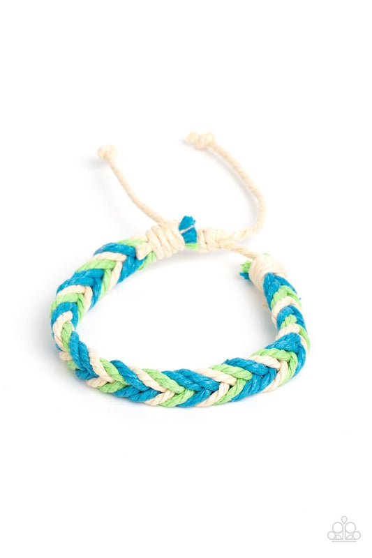 Born to Travel - Blue Woven Cord Bracelet - Paparazzi Accessories