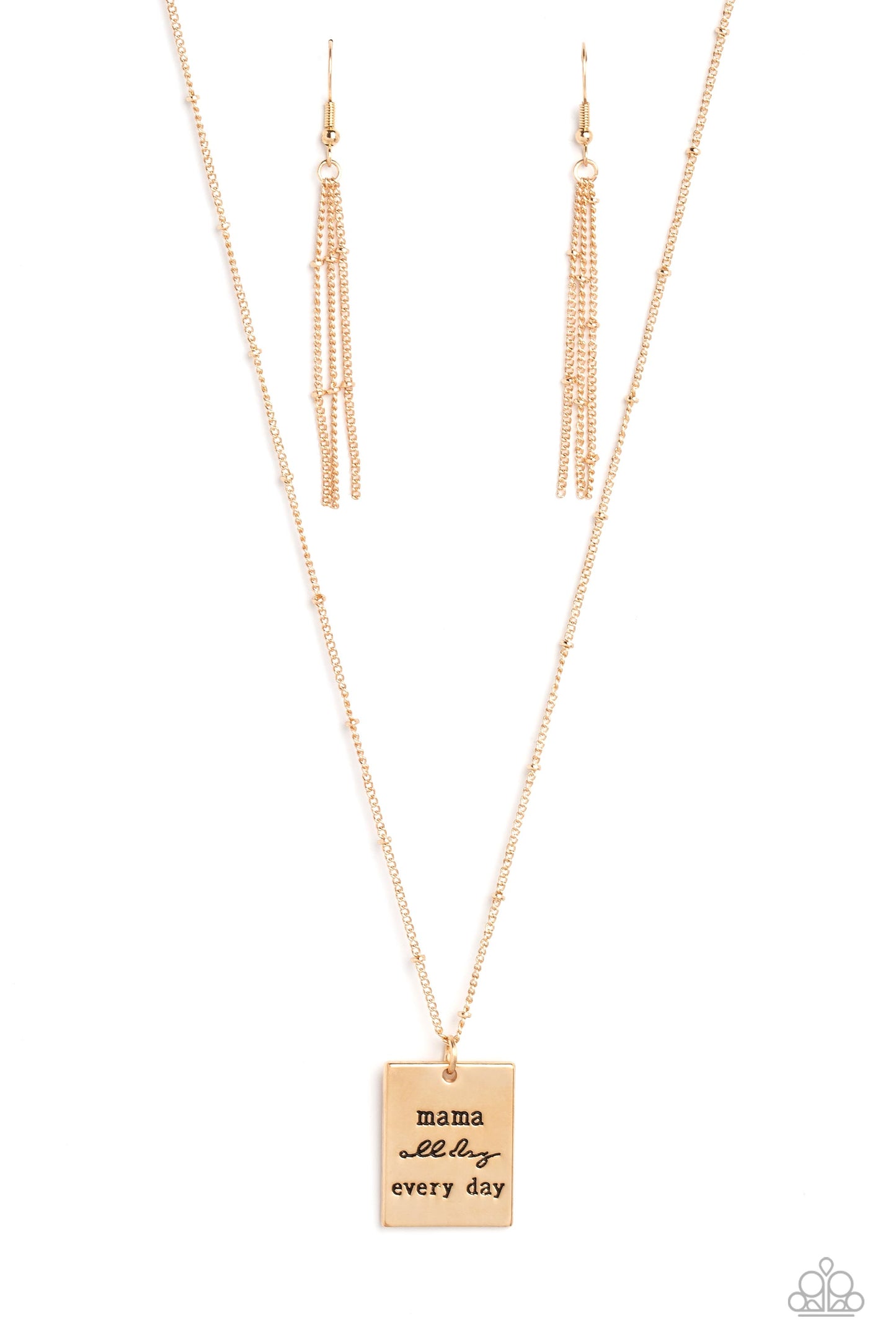 Mama-MVP- Gold "mama all day every day" Necklace - Paparazzi Accessories