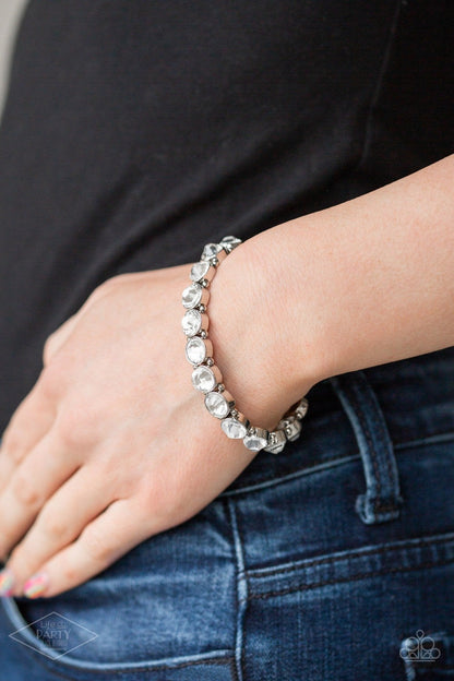 Sugar-Coated Sparkle - White Bracelet - Paparazzi Accessories