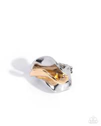 Abstract Academy - Silver & Gold Ring - Paparazzi Accessories
