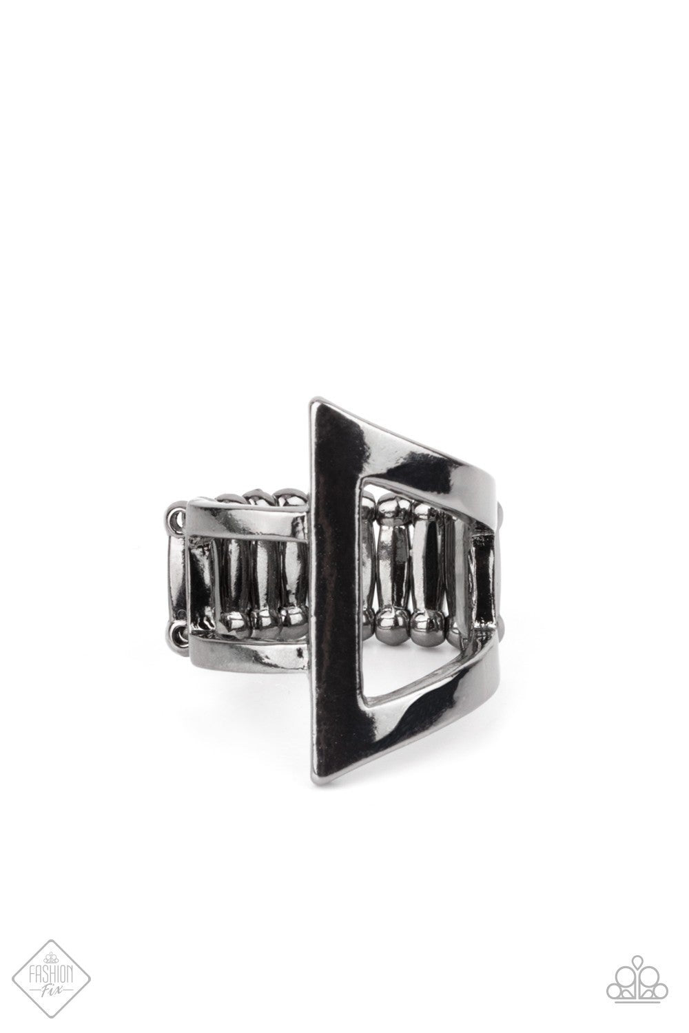 Rebel Edge - Black - Gunmetal Ring - Paparazzi Accessories