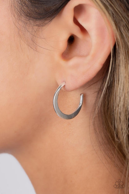 Royal Runway - Silver 3/4" Hoop Earrings - Paparazzi Accessories