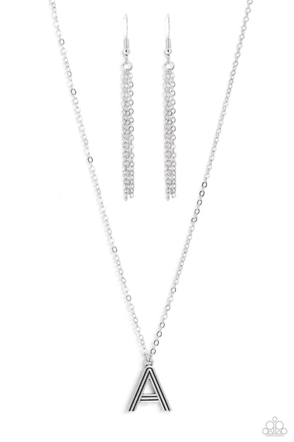 Leave Your Initials - Silver Necklace - A - Paparazzi Accessories