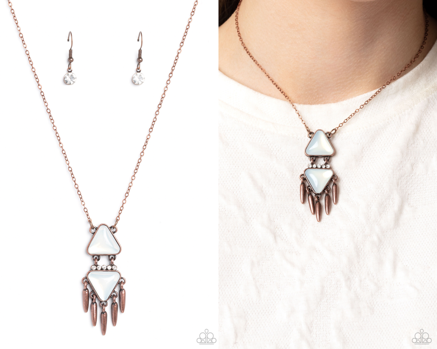 Under the FRINGE - Copper Opalescent Accent Necklace - Paparazzi Accessories