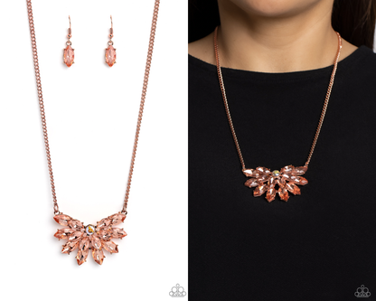 Frosted Florescence - Copper Necklace - Paparazzi Accessories