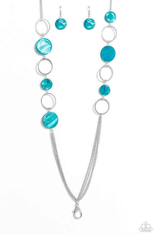 Beach Hub - Blue Seashell Lanyard Necklace - Paparazzi Accessories