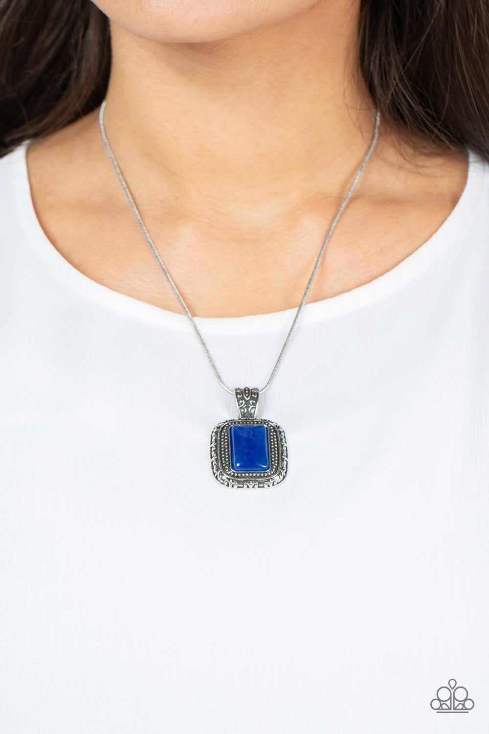 Right Hand TALISMAN - Blue - Lapis Lazuli Stone Necklace - Paparazzi Accessories