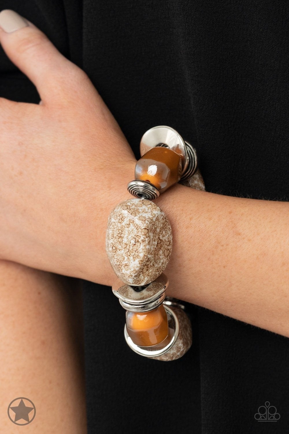 Glaze of Glory - Brown Bead Stretchy Bracelet - Paparazzi Accessories