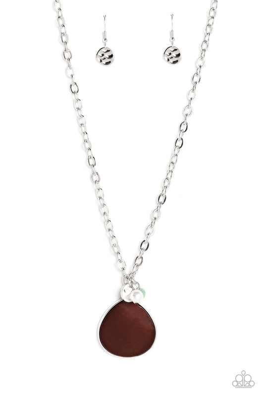 I Put A SHELL On You - Brown Pendant Necklace - Paparazzi Accessories