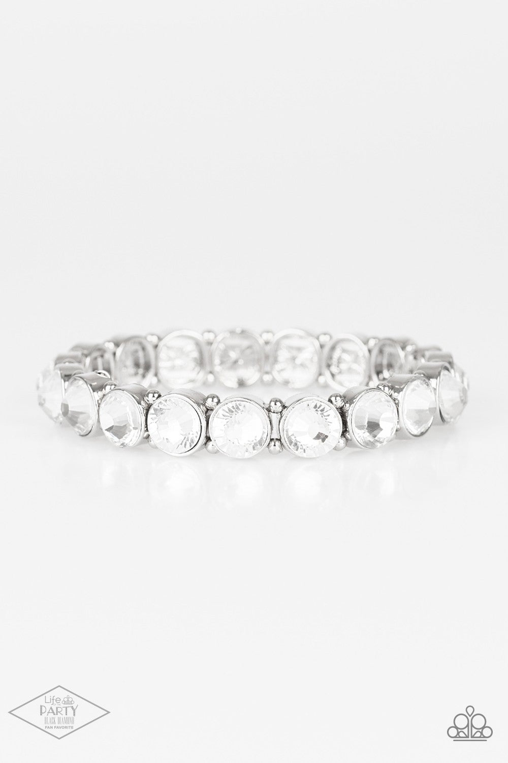 Sugar-Coated Sparkle - White Bracelet - Paparazzi Accessories