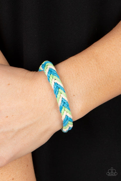 Born to Travel - Blue Woven Cord Bracelet - Paparazzi Accessories