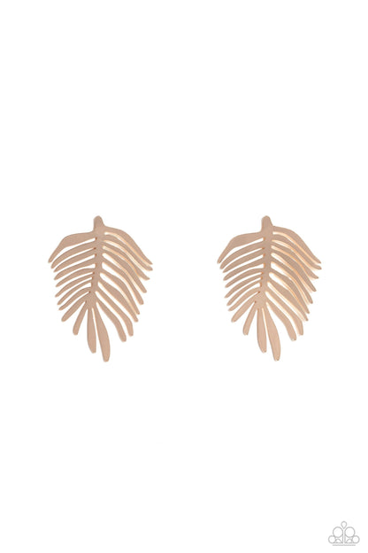 The FROND Row - Gold Post Earrings - Paparazzi Accessories