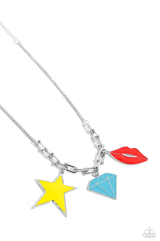 Scouting Shapes - Multi  Enamel Necklace - Paparazzi Accessories