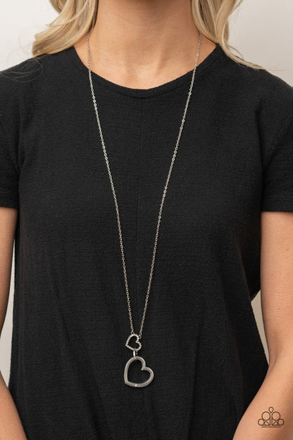 Grandma Glow - White Heart Pendant Necklace - Paparazzi Accessories