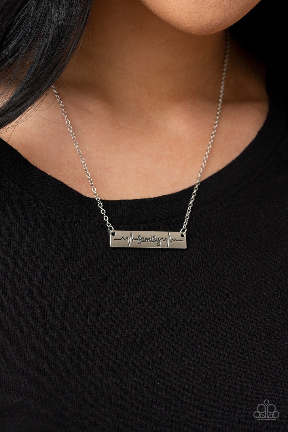 Living The Mom Life - Silver Bar Necklace - Paparazzi Accessories