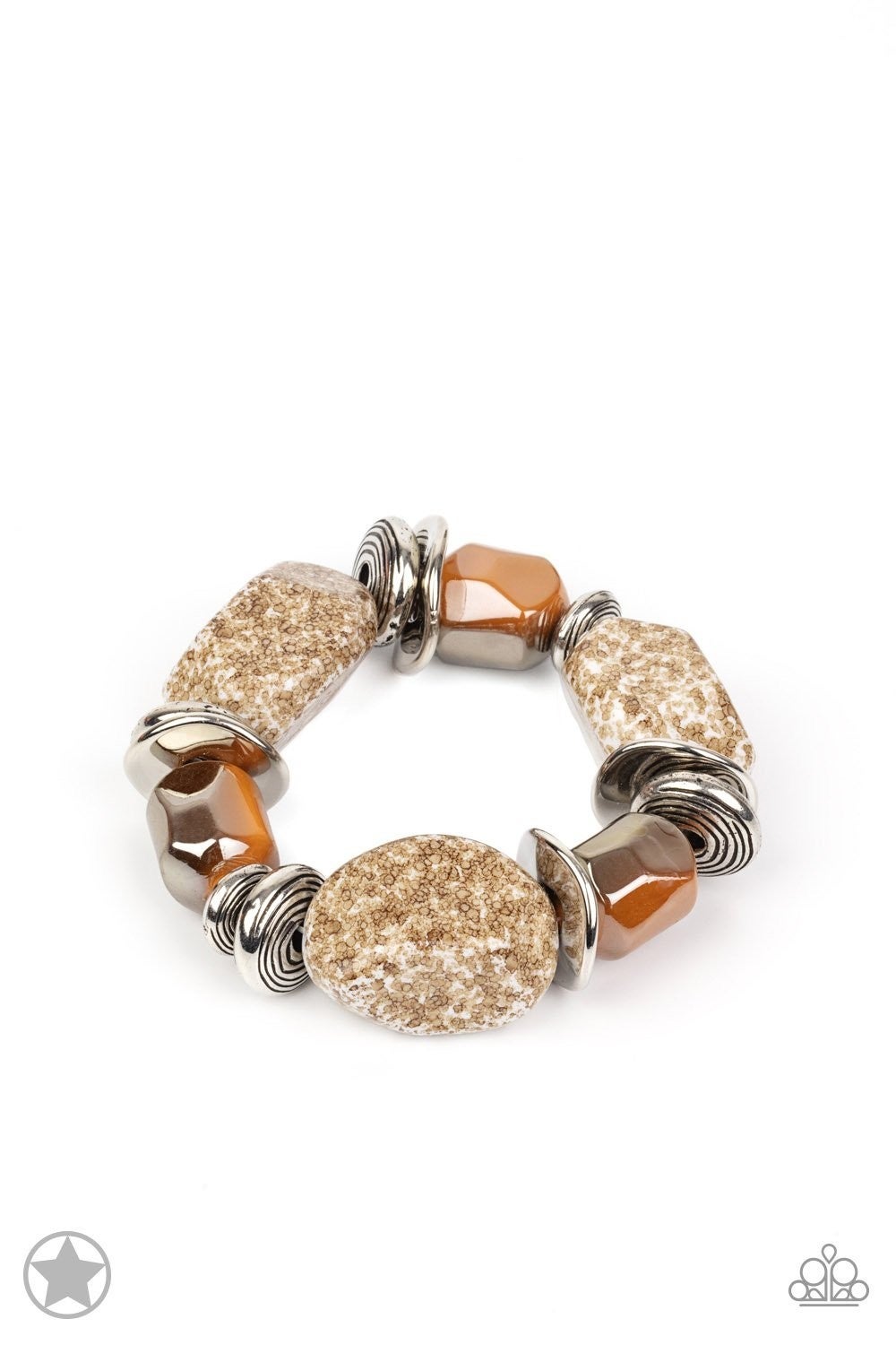 Glaze of Glory - Brown Bead Stretchy Bracelet - Paparazzi Accessories