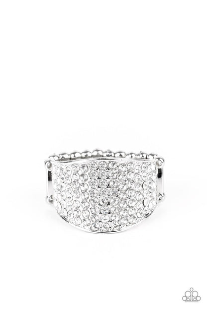 Kaboom! - White Ring - Paparazzi Accessories