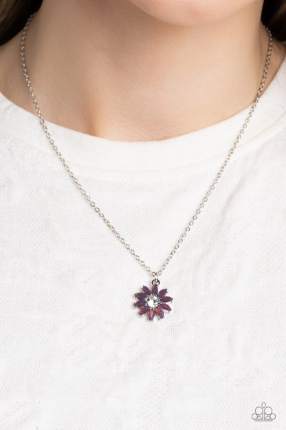 Daisy Diva - Purple - Floral Pendant Necklace - Paparazzi Accessories