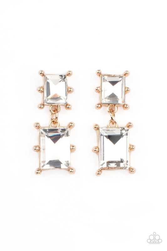 Cosmic Queen - Gold Earrings - Paparazzi Accessories