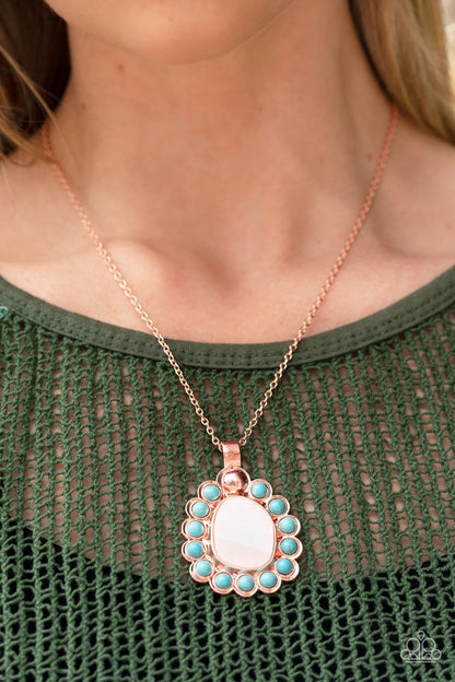 Sahara Sea - Copper - Shell Pendant Necklace - Paparazzi Accessories