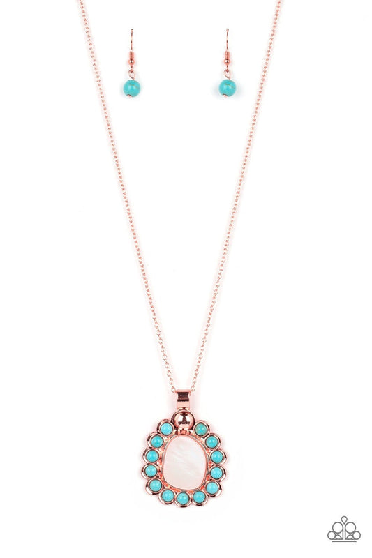 Sahara Sea - Copper - Shell Pendant Necklace - Paparazzi Accessories