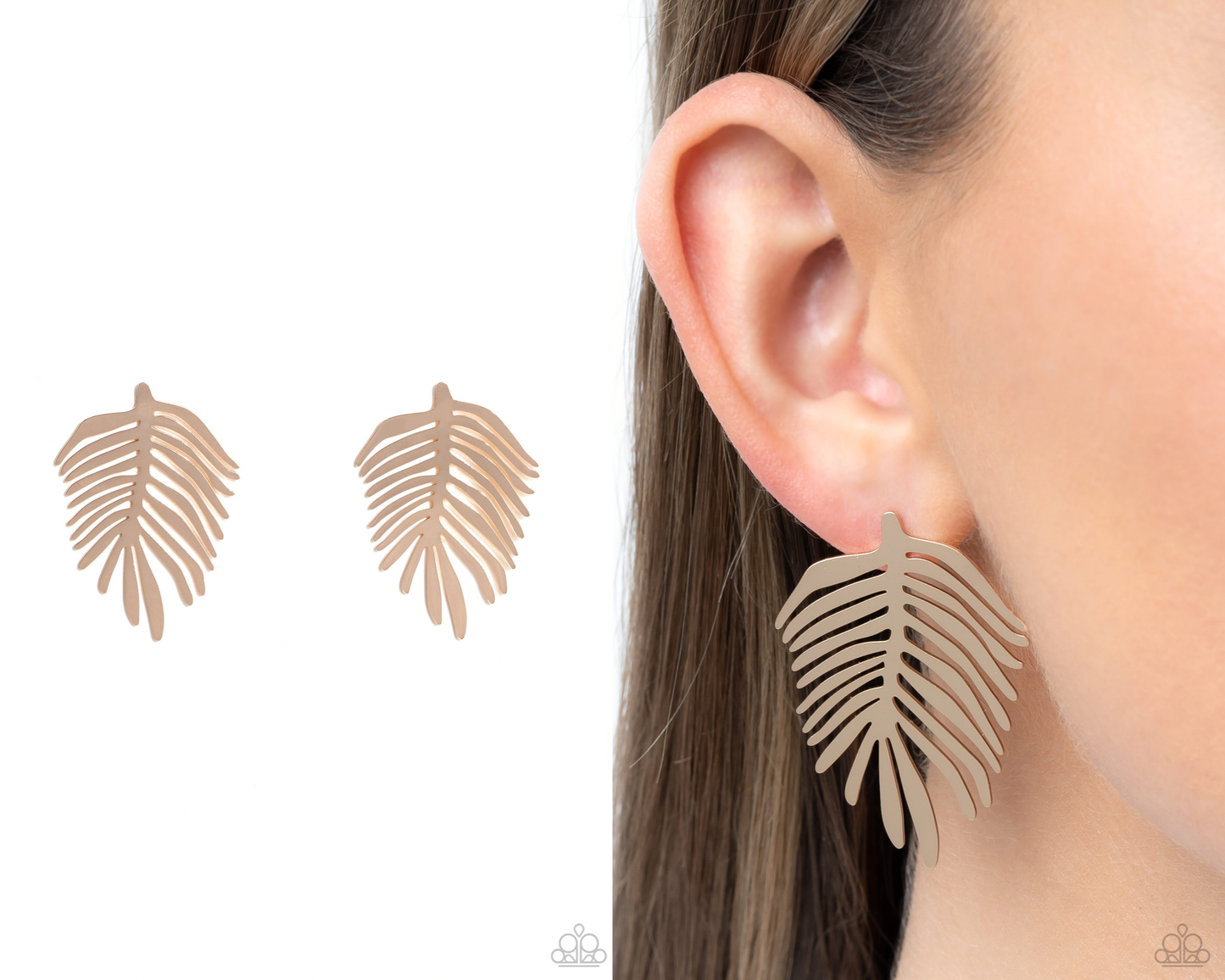 The FROND Row - Gold Post Earrings - Paparazzi Accessories