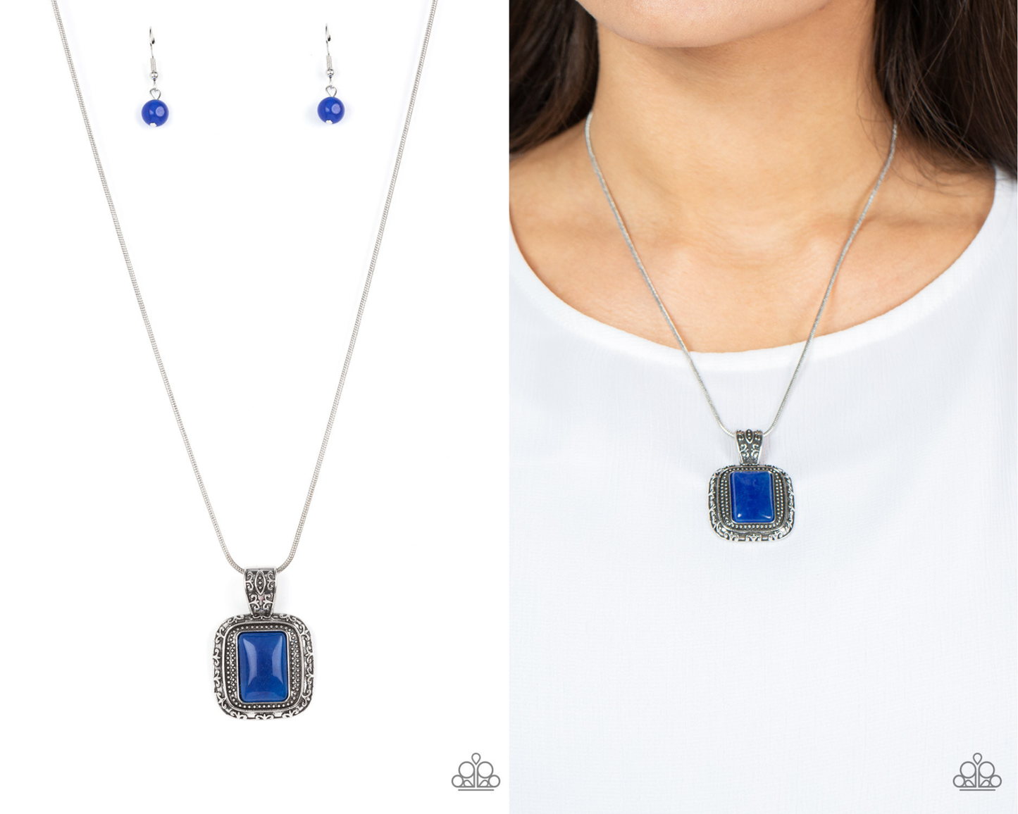 Right Hand TALISMAN - Blue - Lapis Lazuli Stone Necklace - Paparazzi Accessories